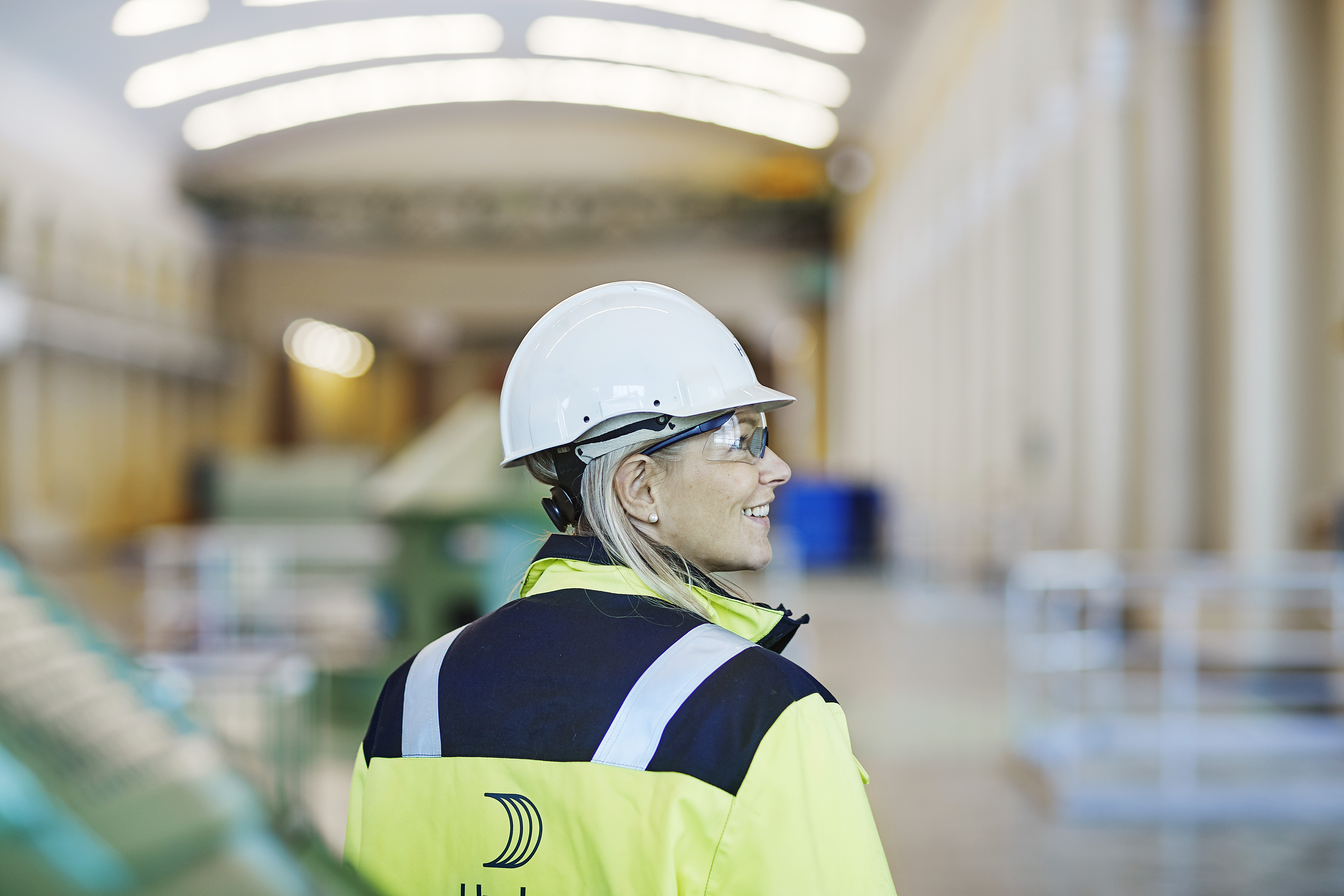 a person wearing a hard hat