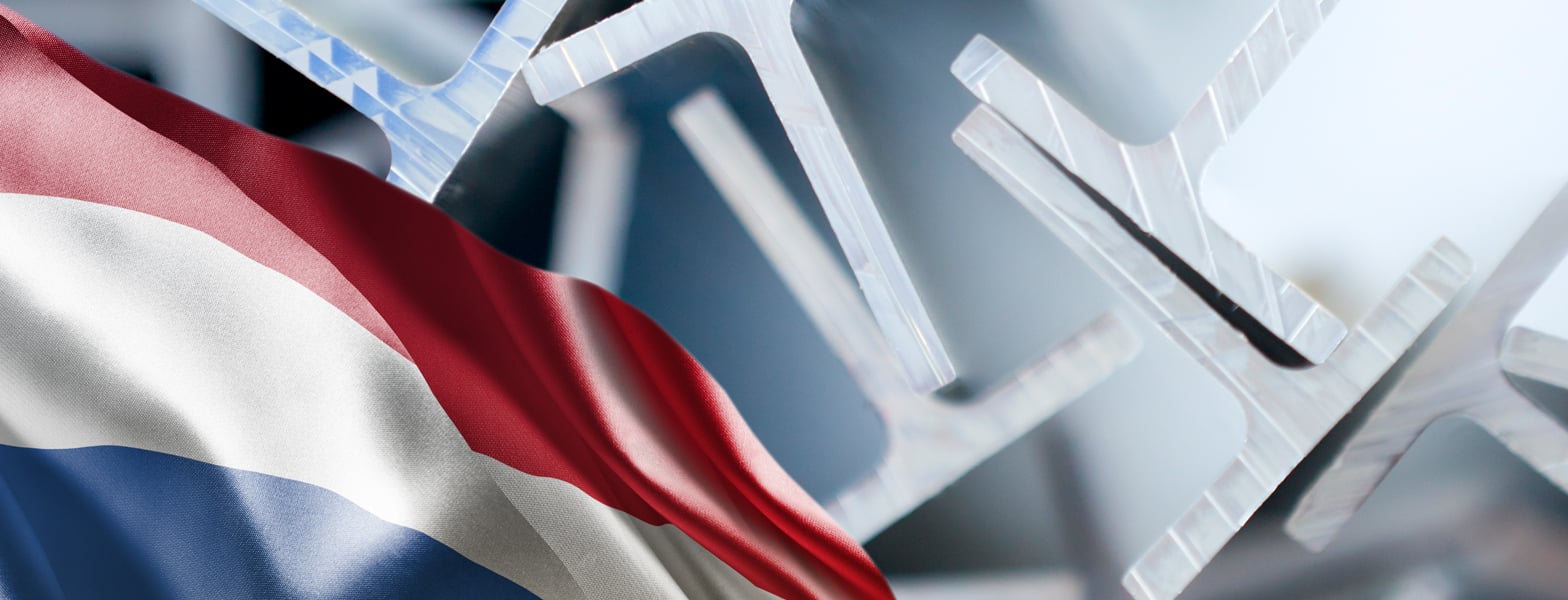 Dutch flag with extruded profiles